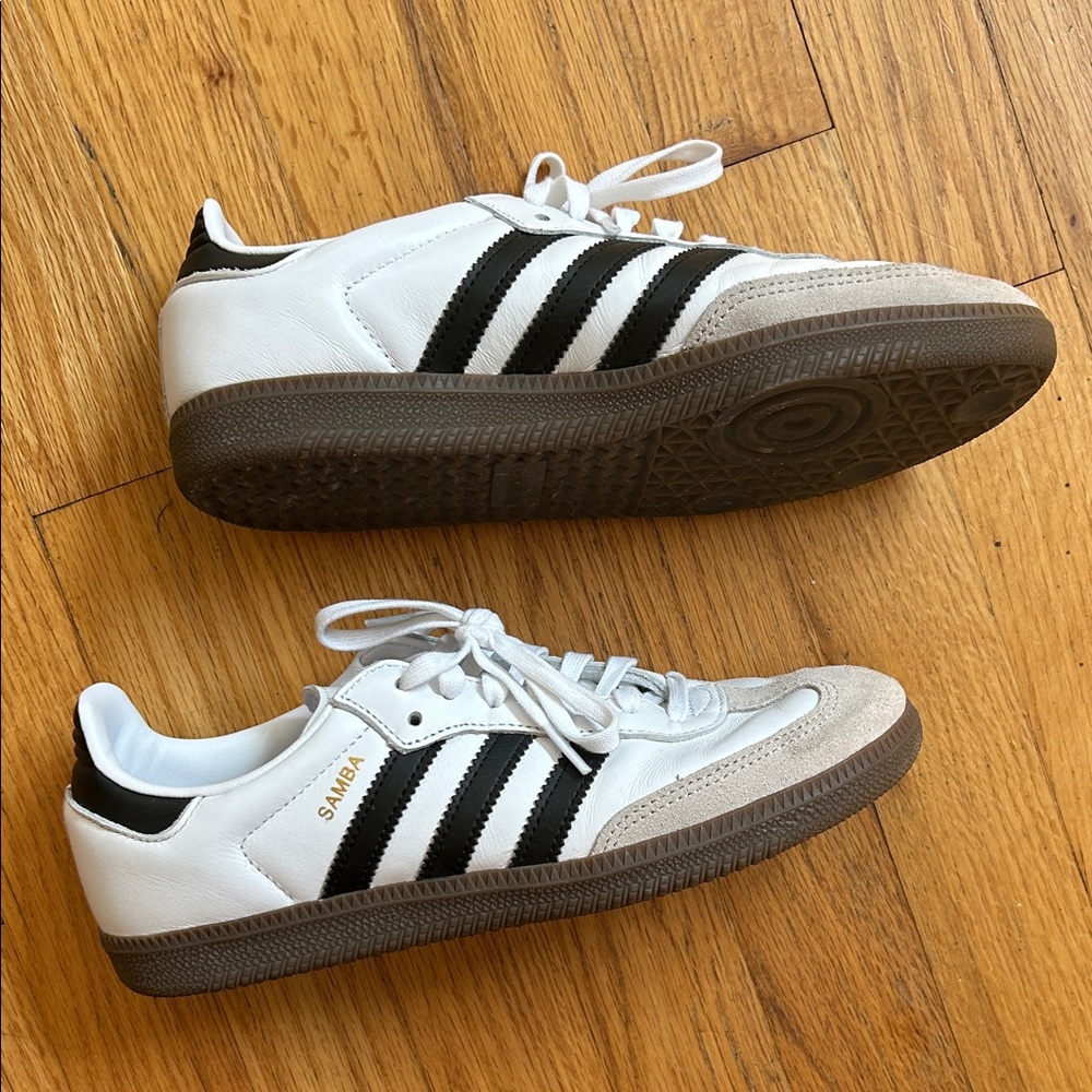 Adidas White and Black Samba Sneakers
